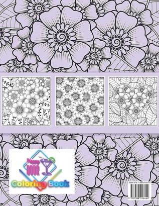 Mehndi Design Coloring Book: Flower Pattern Derived From The Ancient Art Of Henna Body Painting