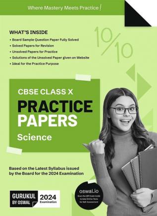 Gurukul Science Practice Papers for CBSE Class 10 Board Exam 2024 : Fully Solved New SQP Pattern March 2023 Sample Papers Unsolved Papers Latest Board Syllabus