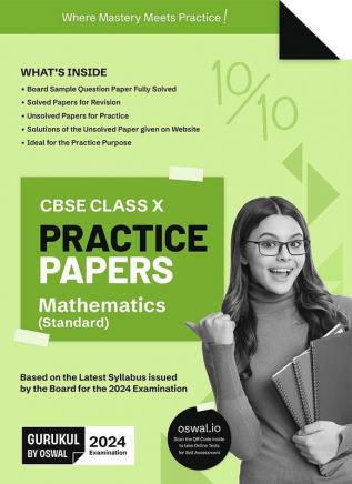 Gurukul Maths Practice Papers for CBSE Class 10 Board Exam 2024 : Fully Solved New SQP Pattern March 2023 Sample Papers Unsolved Papers Latest Board Syllabus