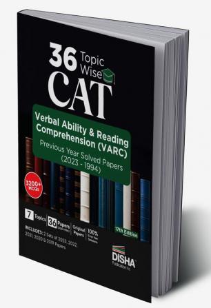 36 Topic-wise CAT Verbal Ability & Reading Comprehension (VARC) Previous Year Solved Papers (2023 - 1994) 17th edition | Previous Year Questions PYQs