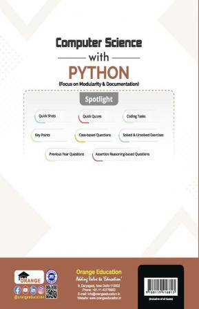 Touchpad Computer Science with Python(Focus on Modularity & Documentation)for CBSE– Class 11