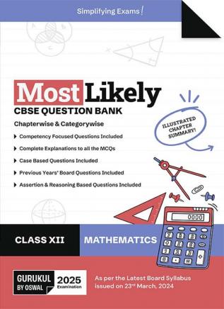 Gurukul By Oswal Mathematics Most Likely Question Bank : CBSE Class 12 for 2025 Exam