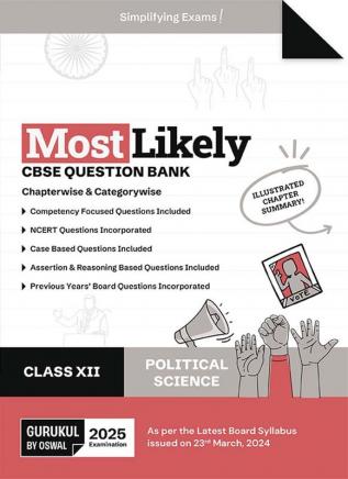 Gurukul By Oswal Political Science Most Likely Question Bank : CBSE Class 12 for Exam 2025