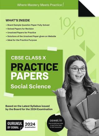 Gurukul Social Science Practice Papers for CBSE Class 10 Board Exam 2024 : Fully Solved New SQP Pattern March 2023 Sample Papers Unsolved Papers Latest Board Syllabus