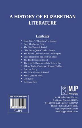 A History of Elizabethan Literature