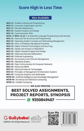 MCS-014 Systems Analysis And Design