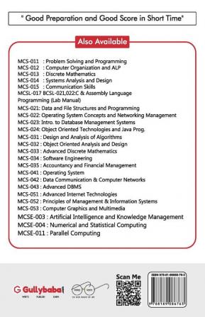 MCS-033 Advanced Discrete Mathematics