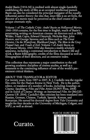 The Catholic Critic: André Bazin on Hollywood Movies Vol 1 1948–1959