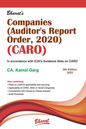 Companies (Auditor’S Report) Order 2020 (Caro)