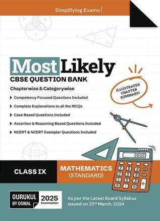 Gurukul By Oswal Mathematics Most Likely Question Bank : CBSE Class 9 for 2025 Exam