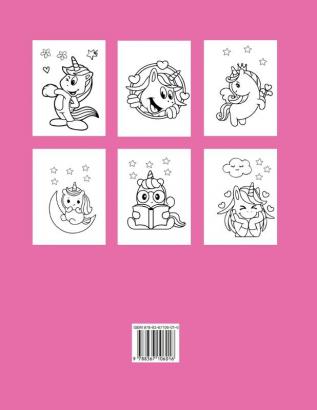 Cute unicorns coloring book for girls ages 4-9