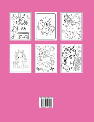 Cute unicorns coloring book for girls ages 7-9