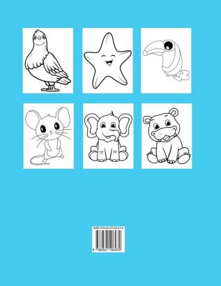 Simple animals coloring book for toddlers