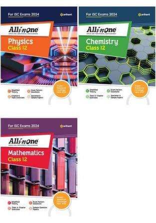 All In One Class 12th Physics Chemistry Mathematics for ISC Exam 2024 (Set of 3 Books)