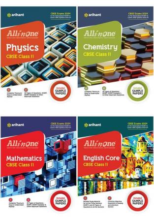 All In One Class 11th Physics Chemistry Mathematics English Core for CBSE Exam 2024 (Set of 4 Books)