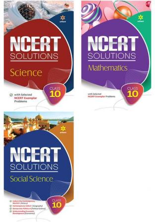 NCERT Solutions Science Social Science Mathematics Class 10th ( Combo Set of 3 Books )