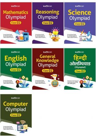 Bloom CAP Olympiad Science Mathematics Reasoning English General Knowledge Hindi Computer Class 2 (Set of 7 books)