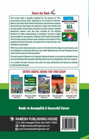 University of Kashmir: MA (Economics) Entrance Exam Guide