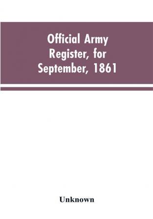 Official Army Register for September 1861