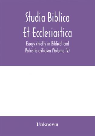 Studia Biblica Et Ecclesiastica