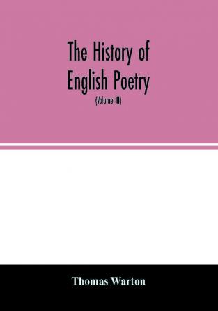 The history of English poetry