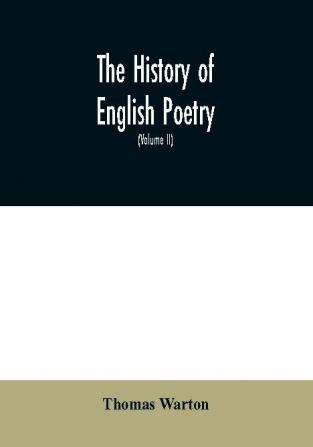 The history of English poetry