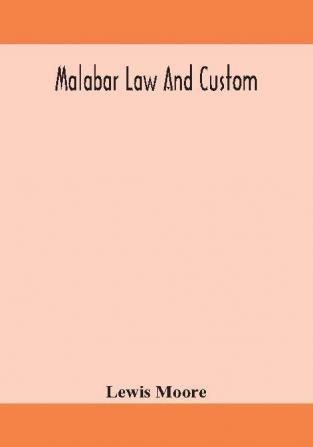 Malabar law and custom