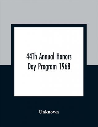 44Th Annual Honors Day Program 1968