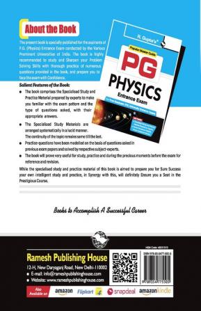 PG : PHYSICS Entrance Exam Guide