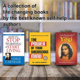 HOW TO STOP WORRYING & START LIVING + THE AUTOBIOGRAPHY OF A YOGI + THE POWER OF YOUR SUBCONSCIOUS MIND IN ENGLISH SET OF 3 BOOKS PAPERBACK DALE CARNEGIE JOSEPH MURPHY PARAMHANSA YOGANANDA