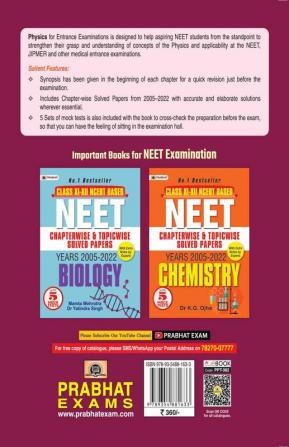 NEET Chapter-Wise & Topic-Wise Solved Papers: Physics (2005-2022) with 5 Mock Test