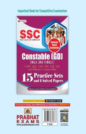 SSC Staff Selection Commission Constable (GD) (Male and Female) Computer Based Examination