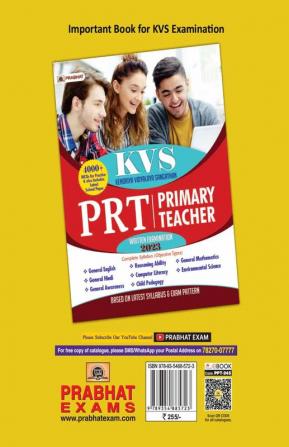 KVS PRT Primary Teacher Written Examination 2023 15 Practice Sets includes Latest Solved Paper