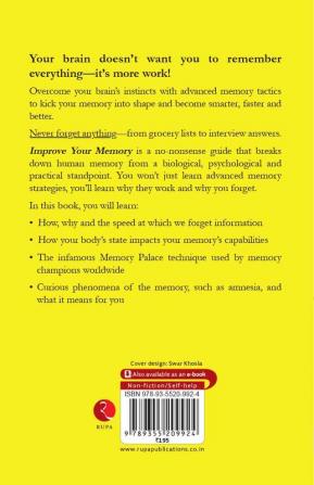 IMPROVE YOUR MEMORY: Learn Faster Retain More and Unlock Your Brain’s Potential