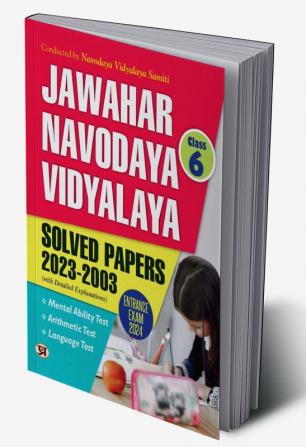 Jawahar Navodaya Book for Class 6 JNV Entrance Solved Papers (2003-2023) Book 2024