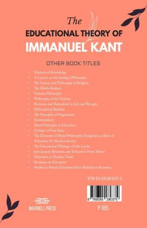 The Educational Theory of Immanuel Kant