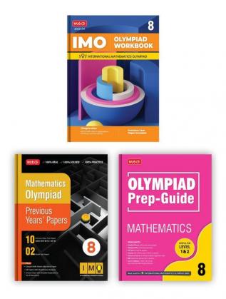 MTG International Mathematics Olympiad (IMO) Workbook Prep-Guide & Previous Years Papers with Self Test Paper Class 8 - SOF Olympiad Books For 2023-24 Exam (Set of 3 Books)