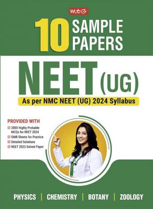 MTG NEET 10 Sample Papers as per NMC NEET UG 2024 Syallabus | NEET Mock Test Papers with OMR Sheet