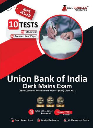 Union Bank of India Clerk Mains (IBPS CRP PO/MT XIII) Book 2023 (English Edition) - 8 Full Length Mock Tests and 2 Previous Year Papers with Free Access to Online Tests