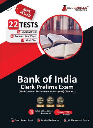 Bank of India Clerk Prelims Exam | IBPS CRP Clerk XII | 10 Mock Tests + 9 Sectional Tests + 3 Previous Year Papers