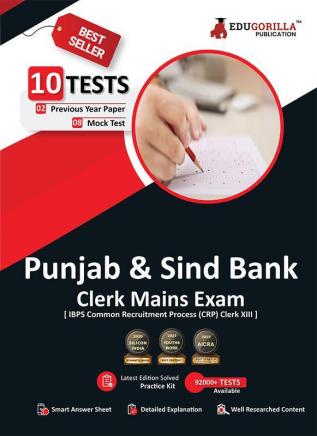 Punjab and Sind Bank Clerk Mains (IBPS CRP PO/MT XIII) Book 2023 (English Edition) - 8 Full Length Mock Tests and 2 Previous Year Papers with Free Access to Online Tests