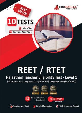 REET/RTET Level-I Class I-V Exam (English Edition) 2023 - 8 Full Length Mock Tests and 2 Previous Year Papers (2100 Solved Questions) with Free Access To Online Tests