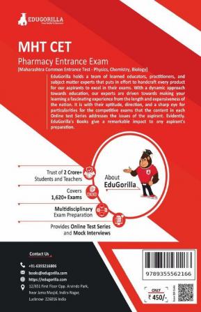 MHT CET Pharmacy Entrance Exam 2023 - Physics Chemistry Biology (PCB Group) - 20 Practice Tests (1500 Solved Questions) with Free Access To Online Tests