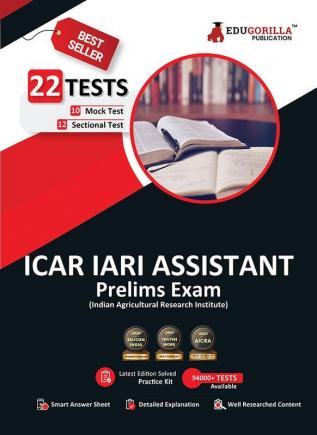 ICAR IARI Assistant Prelims Exam | 1300+ Solved Questions (10 Full-Length Mock Tests + 12 Sectional Tests) | Free Access to Online Tests