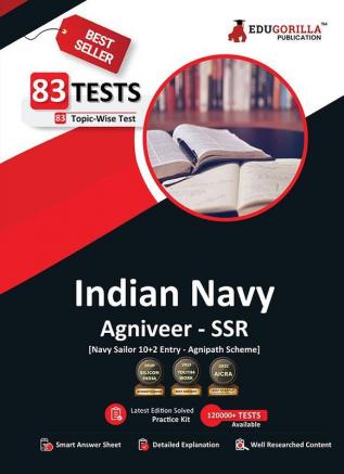 Indian Navy Agniveer SSR (Navy Sailor Entry) Book 2024 (English Edition) - 83 Topic-wise Solved Tests (English Science Mathematics General Knowledge) with Free Access to Online Tests