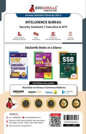 IB Security Assistant/Executive MTS Tier 1 Book 2023 (English Edition) - 10 Full Length Mock Tests and 2 Previous Year Papers (1200 Solved Questions) with Free Access to Online Tests