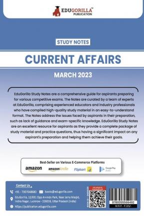 Study Notes for Current Affairs March 2023 - Useful for UPSC State PSC Defence Police SSC Banking Management Law and State Government Exams | Topic-wise Notes