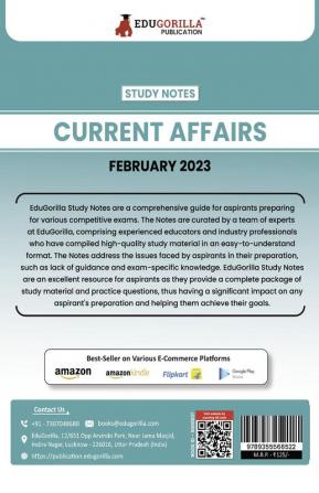 Study Notes for Current Affairs February 2023 - Useful for UPSC State PSC Defence Police SSC Banking Management Law and State Government Exams | Topic-wise Notes