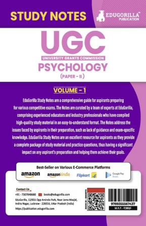 UGC NET Paper II Psychology (Vol 1) Topic-wise Notes (English Edition) | A Complete Preparation Study Notes with Solved MCQs