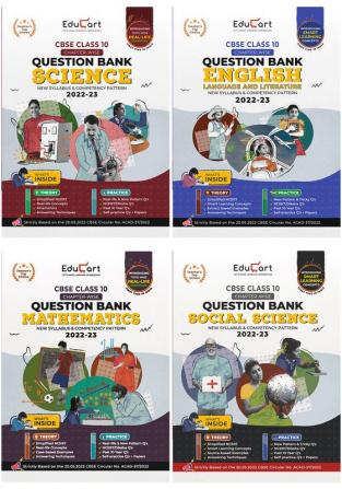 Educart CBSE Class 10 Bundle - Science SST English and Maths Question Banks 2023 (Based on new Sample Paper pattern of 16th Sep 2022) Edubook